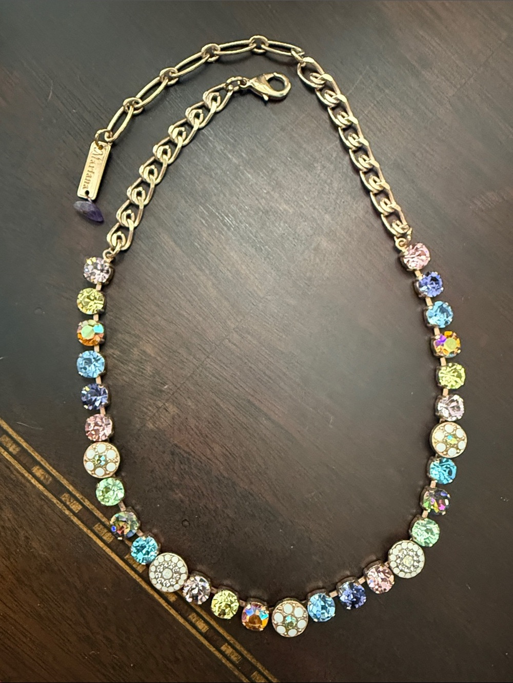 NWOT Mariana Rose Gold Chain Multicolor Crystal Necklace Style Pastels